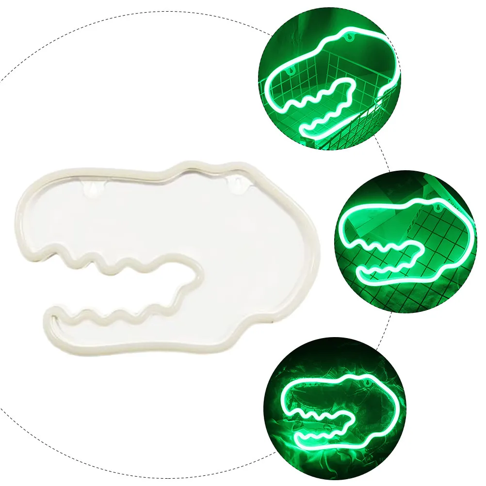 

Светодиодная лампа в виде головы динозавра, креативная светящаяся неоновая ночная лампа с питанием от USB, декоративный светильник для спальни и гостиной