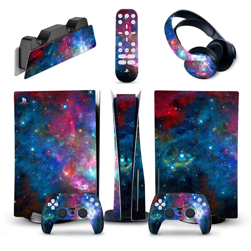 

Starry Sky Style PS5 Disc Edition Skin Sticker Decal Cover for PS5 Standard Disk Console and Controllers PS5 Skin Sticker Vinyl