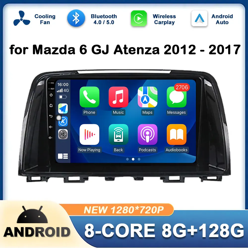 

for Mazda 6 GJ Atenza 2012 2013 - 2017 Car Radio Video Player 9 " DSP Stereo Wireless Carplay Head Unit Auto Tools Bluetooth 4G