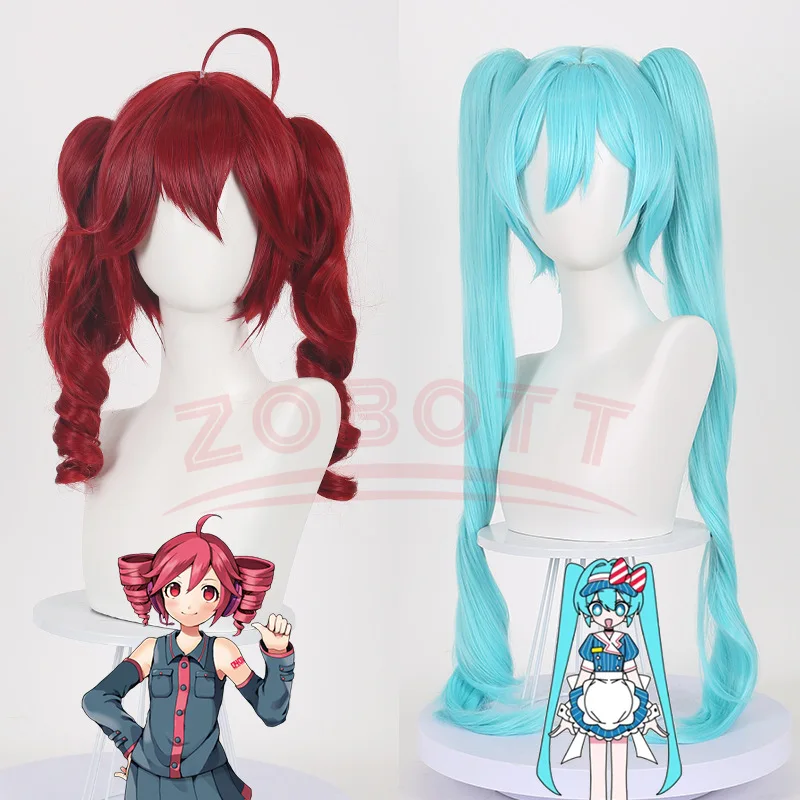 Kasane Teto Cosplay Teto Rote Perücke Anime Idol Haar Halloween Party Prop Anime Miku Cosplay Natürliche Haar Perücke Hitzebeständige Haar