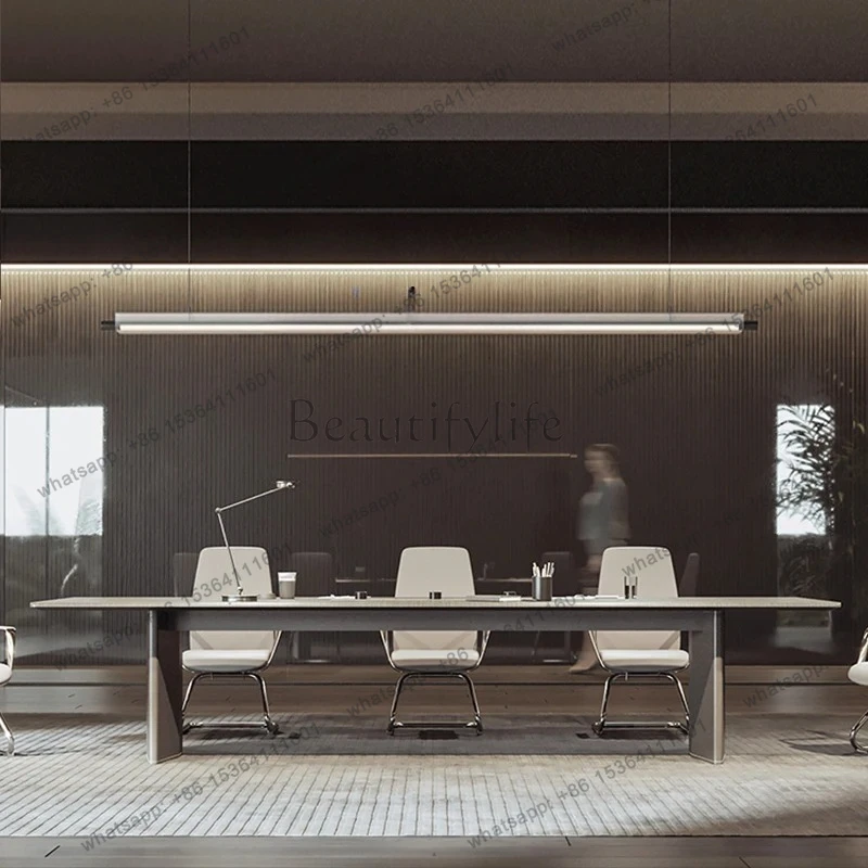 

Long Table Modern Minimalist Small Conference Room Table and Chair Combination Negotiation Table