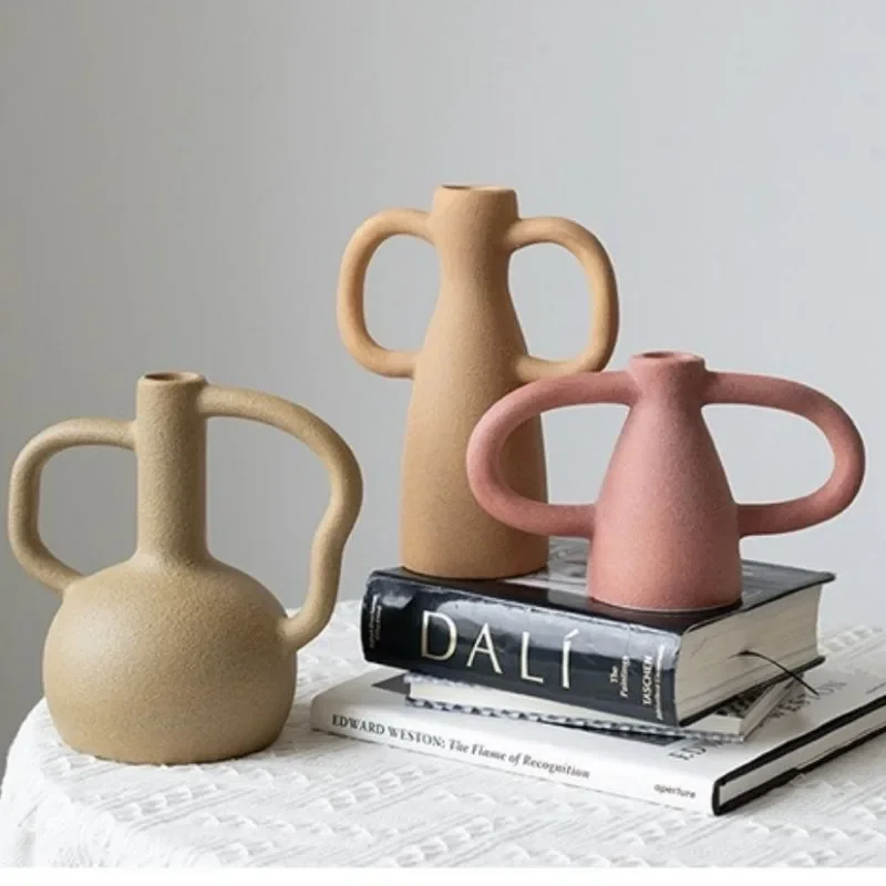 Creative Amphora Special-shaped Vase Living Room Dining Table Decoration Simple Art Cutout Ceramic Vase Flower Home Decoration