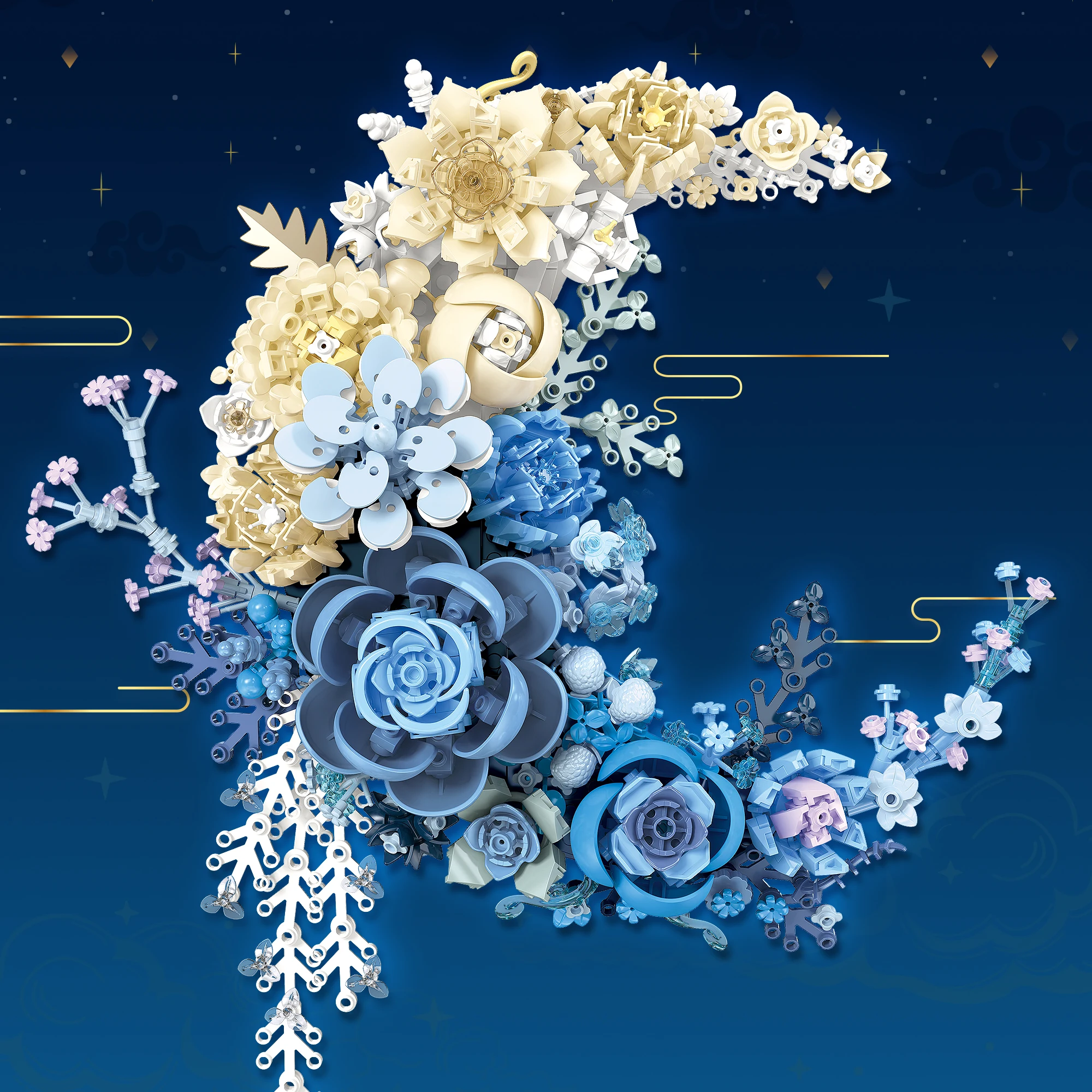 

Набор строительных блоков Moonflower, украшение для домашнего декора, цветочная серия, подходит для подарков ко Дню святого Валентина и женщин.