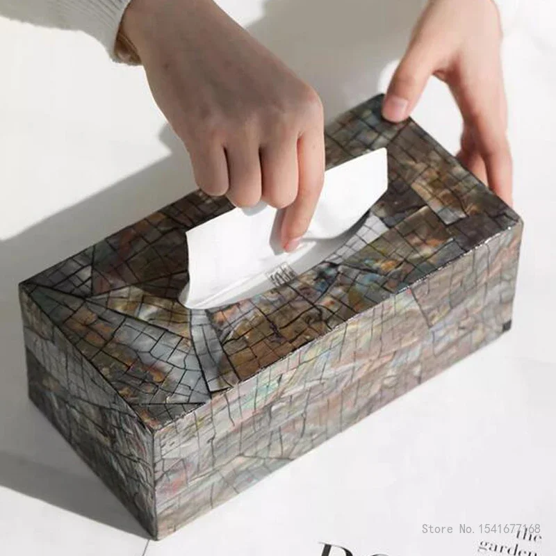 

Creative Shell Tissue Box for Home Decoration Modern European Light Living Room Bedroom Hotel Napkin Box, Tea, Dining Table, 1Pc