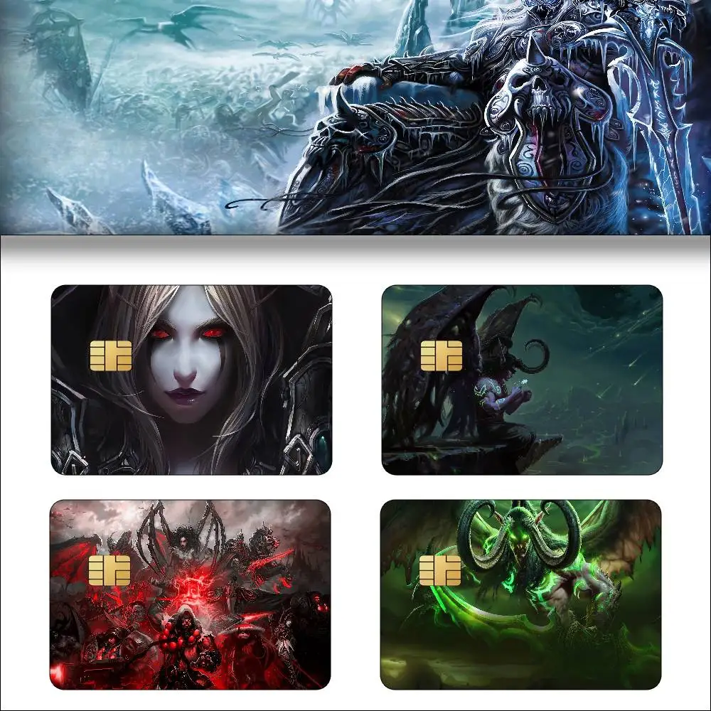 GAME World Of Warcraft Anime 4pcs 1Set Film Skin Sticker Tape For Bank Credit Debit Card