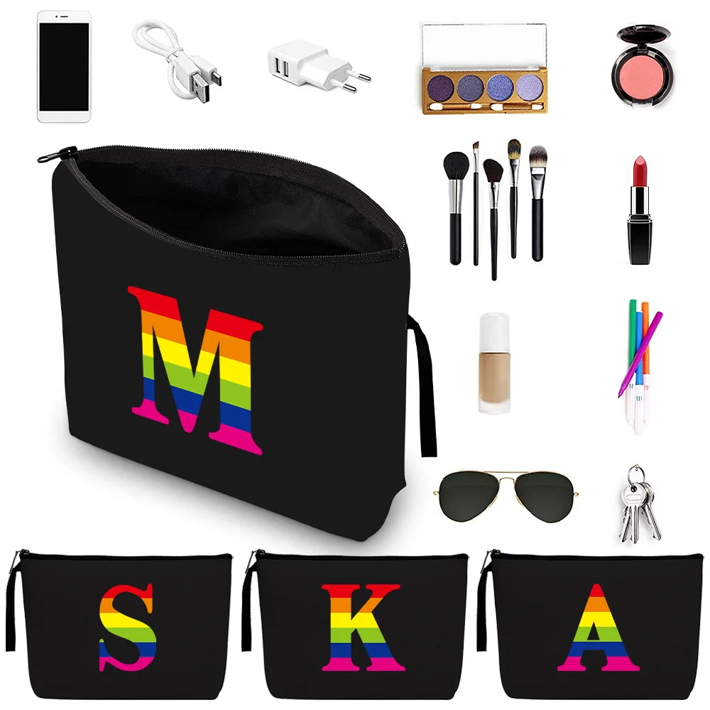 

Набор для макияжа: косметичка на молнии для хранения помады и косметических принадлежностей, портативный дорожный органайзер для косметики, серия «Радуга»