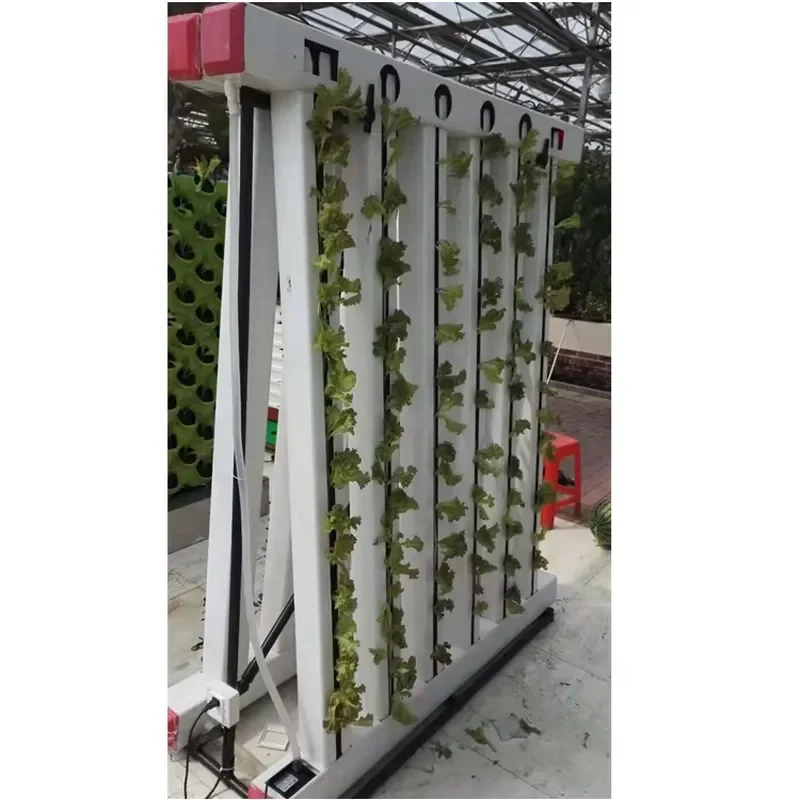 Hydroponic Growing Tower Vertical Growing System Zip Channel Full Hydroponic System in Greenhouse