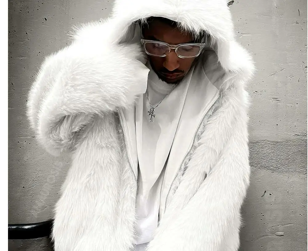 2026 YVL Double sided fur collar fur hooded zipper hoodie WY1549
