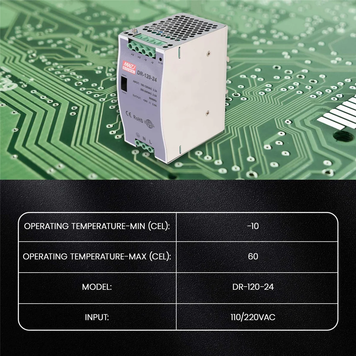 DR-120-24 120W Industrial Grade Rail Power Supply 24V5A Switching Power Supply Rail Mounting Switching Power Supply