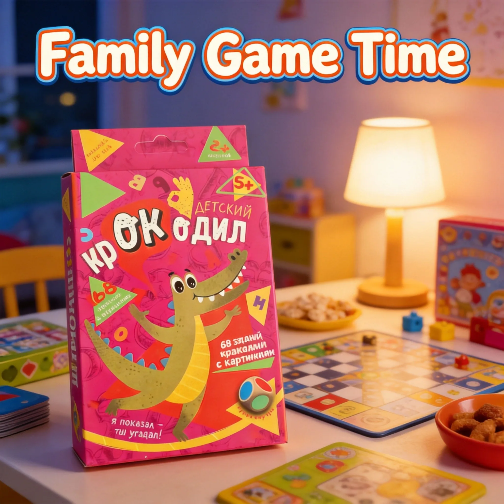 

Детская игра в шарады - карточная игра без чтения для детей от 5 лет, 68 веселых карточек для семейной игры