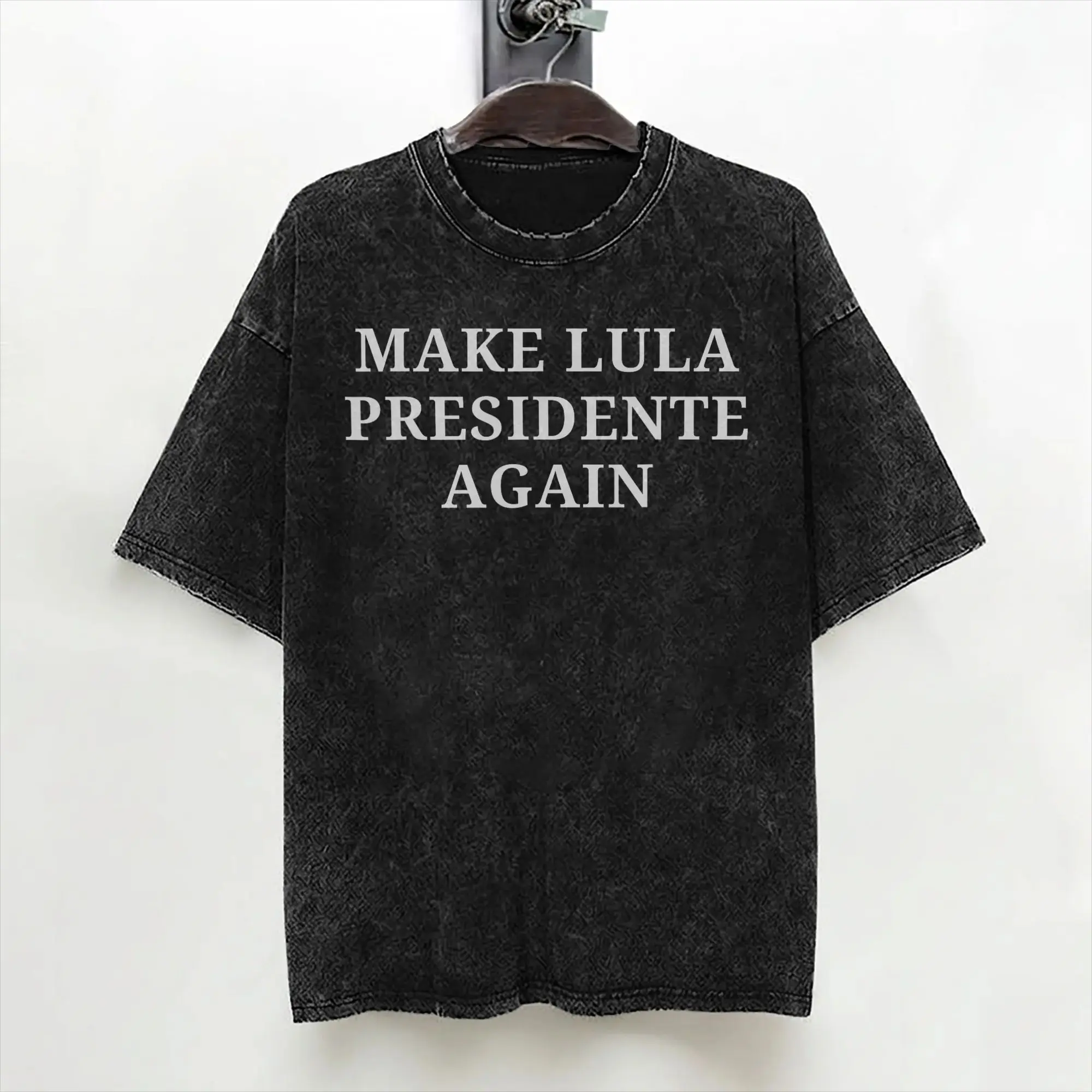 Make Lula Presidente Again Brasil T Shirts Washed Short Sleeve T-Shirt  Vintage for Men Women Streetwear Summer Tee Shirt