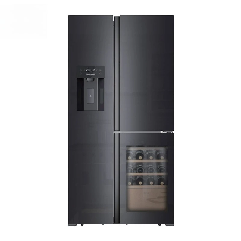 

Double door refrigerator, large capacity air-cooled and frost-free refrigerator with wine cabinet