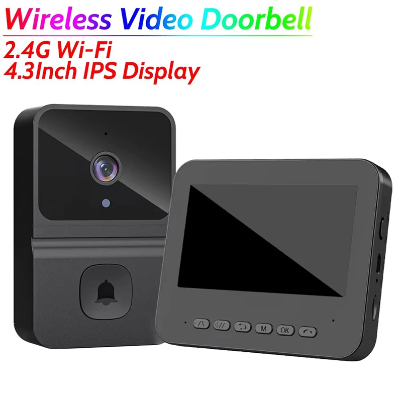 2.4G WiFi Wireless Video Doorbell two Way Audio Intelligent Video Intercom Doorbell Infrared Night Vision for Home Surveillance