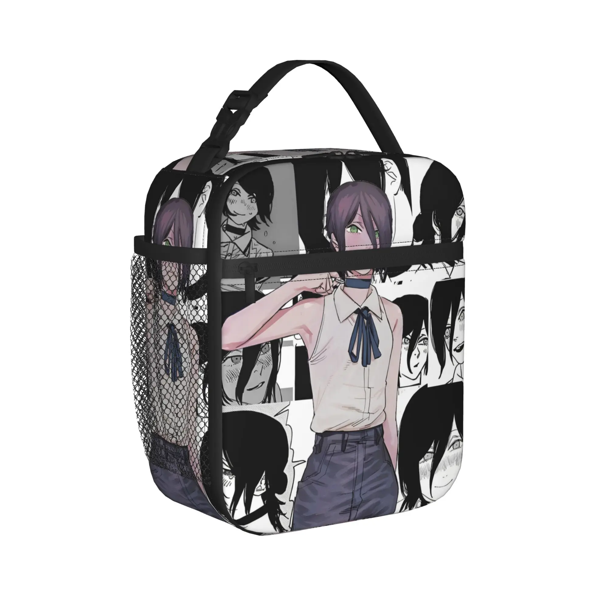C-Chainsaws Man Reze Insulated Lunch Bag Portable Anime Manga Reusable Thermal Bag Tote Lunch Box Office  Outdoor Girl Boy