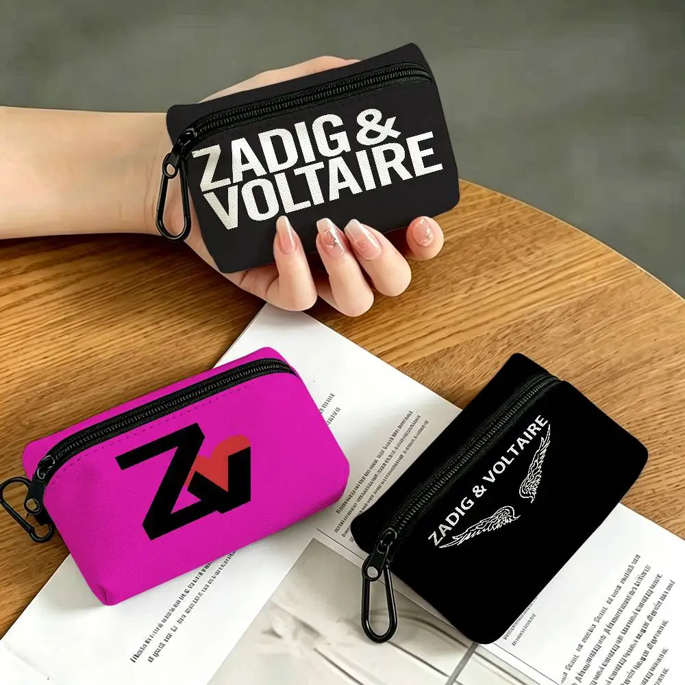 Z-ZadigS V-VoltaireS Anti-fade Oxford Cloth Small Zipper Coin Bag Lightweight Hanging Wallet For Coins ID Cards