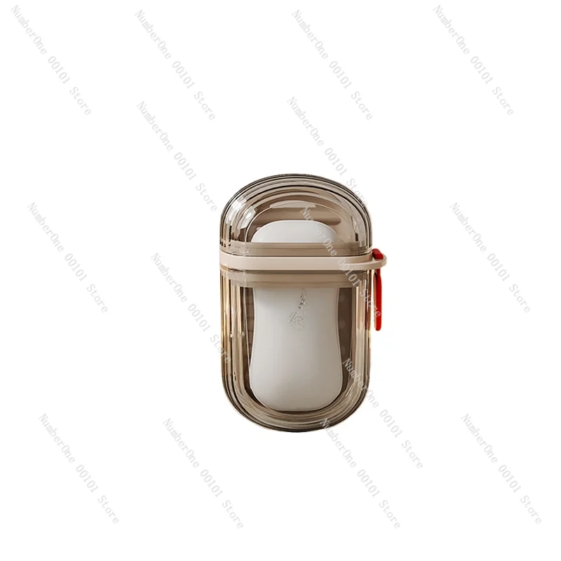 

Soap Box Travel Portable Mini Small Soap Dish Sealed Drain with Cover Soap Box Sub Transparent Light Luxury Advanced