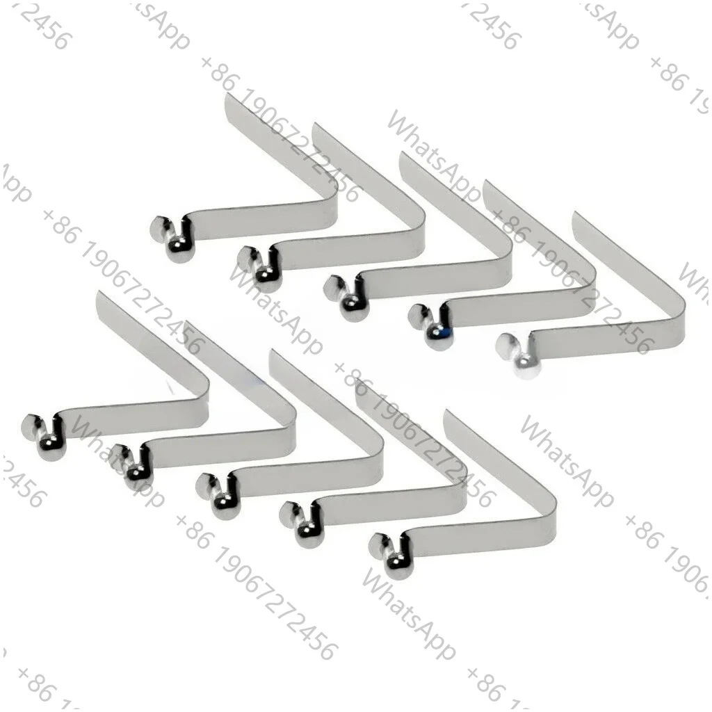 10Pcs V-Shaped Spring Steel Tube Pipe Paddle Single Double Head Push Button Spring Snap Clips Outdoor Camping Tent Pole Clip