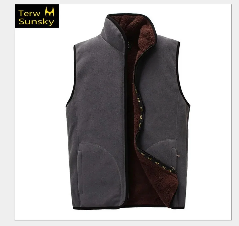 Double Face Fleece Vest for Men and Women, Thick Sports Waistcoat, Warm Clothing, Outdoor Trekking, Autumn, Winter, High Quality