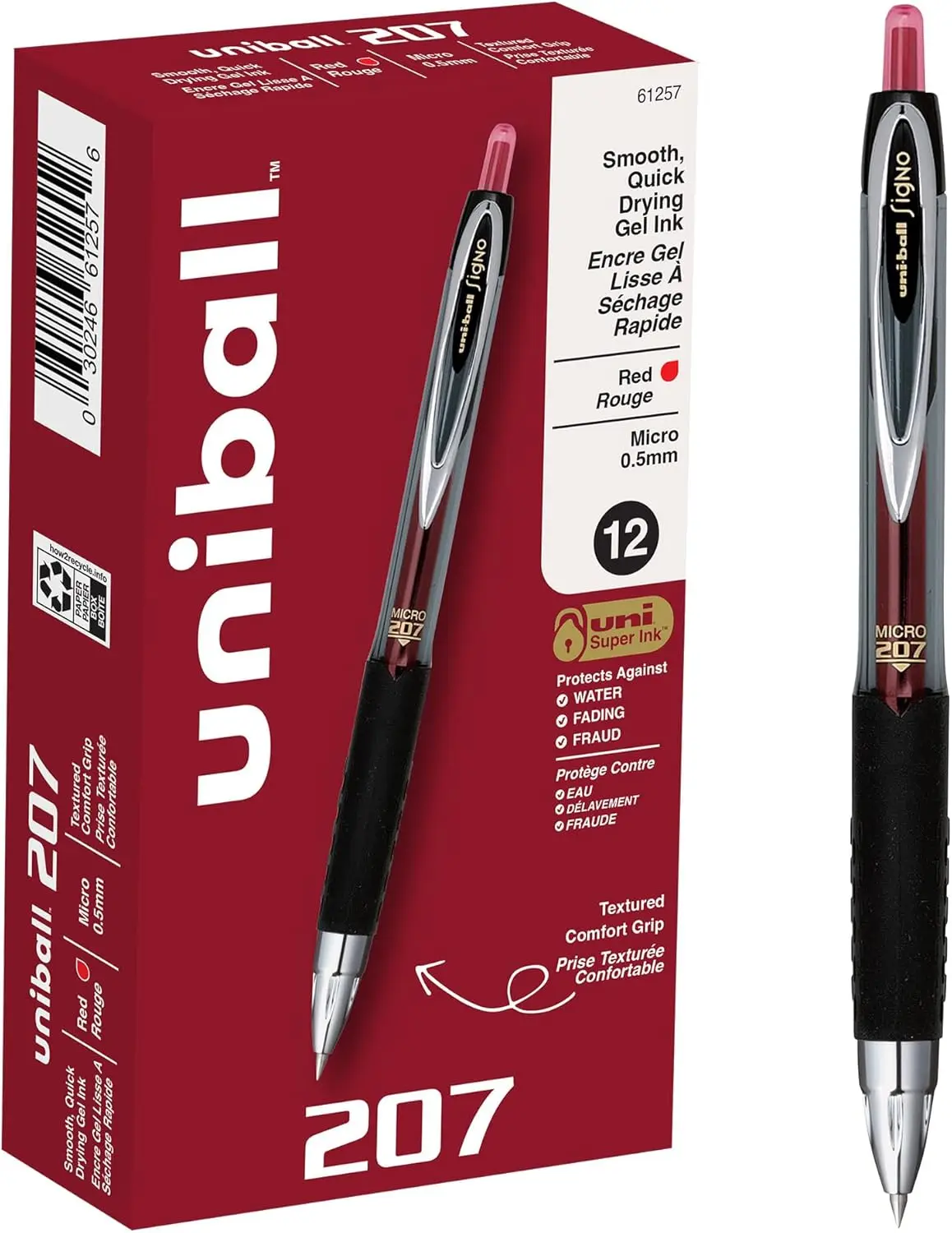 

Retractable Gel Pens, Micro Point 0.5mm, Red Ink for Smooth Writing