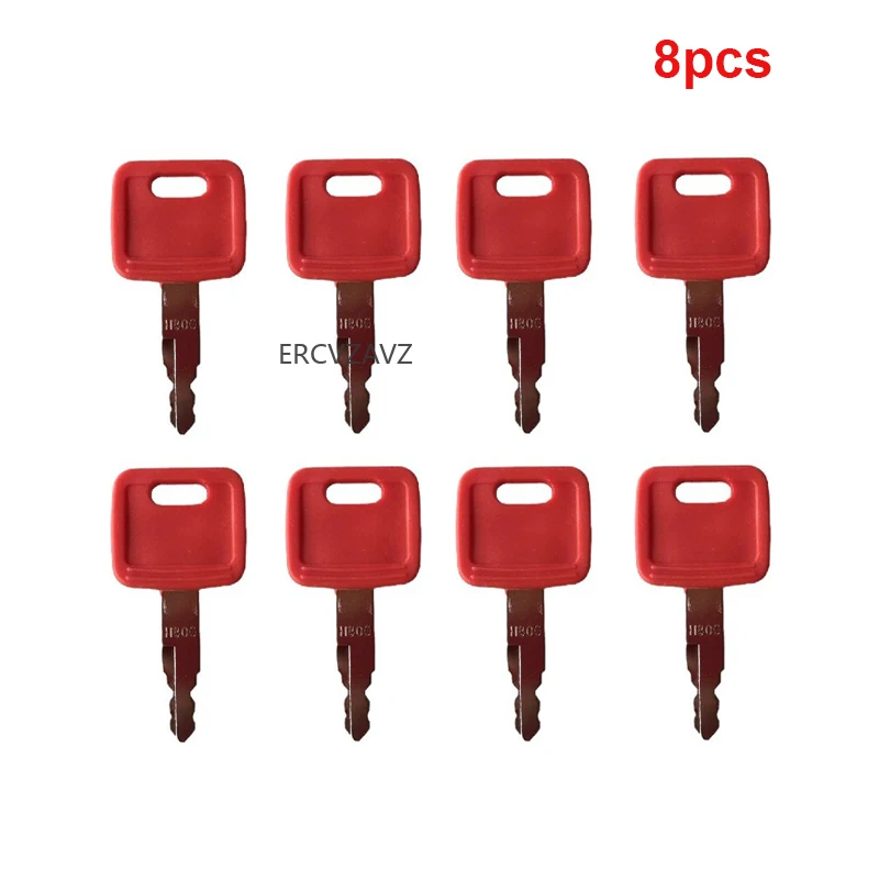 8pcs/set AT194969 H800R AT 194969 Excavator Keys For John Deere Keys John Deere Excavator