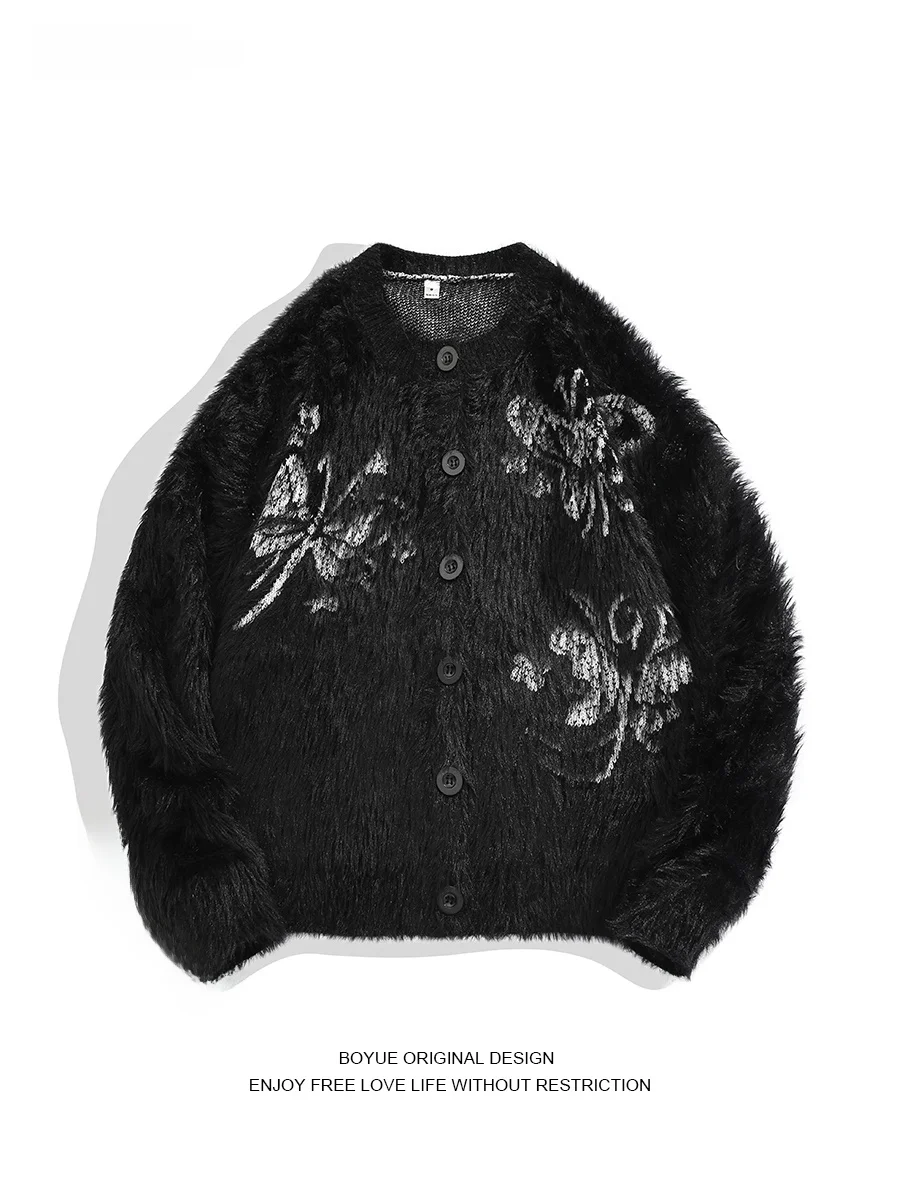 

Кардиган Boyue Water Rabbit Fur, вязаный, в стиле Харадзюку, мягкий, повседневный, крутой, в стиле INS, для мужчин и женщин