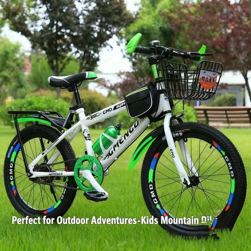 

Зеленый односкоростной детский горный велосипед с стойкой на заднее сиденье и сумкой для велосипедной корзины 20 дюймов 22 дюйма подходит для детей 6-10 лет O
