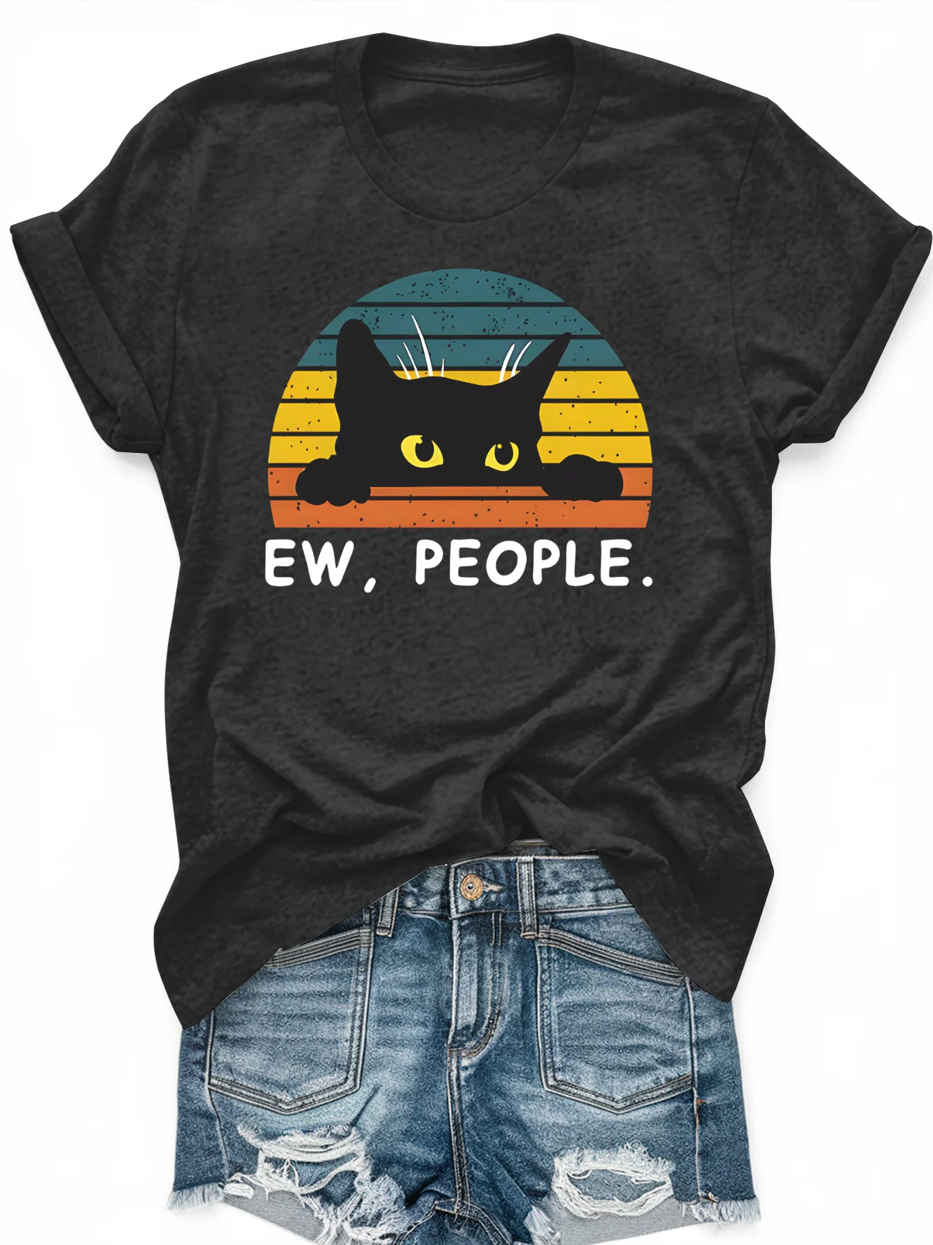 

Women's large-size printed short-sleeved T-shirt, loose and casual, soft, comfortable and breathable, outdoor sports