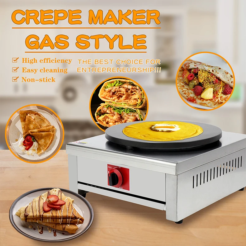 Commercial Cast Iron Gas Crepe Maker Non-stick Making Machine Pancake Crepe Maker