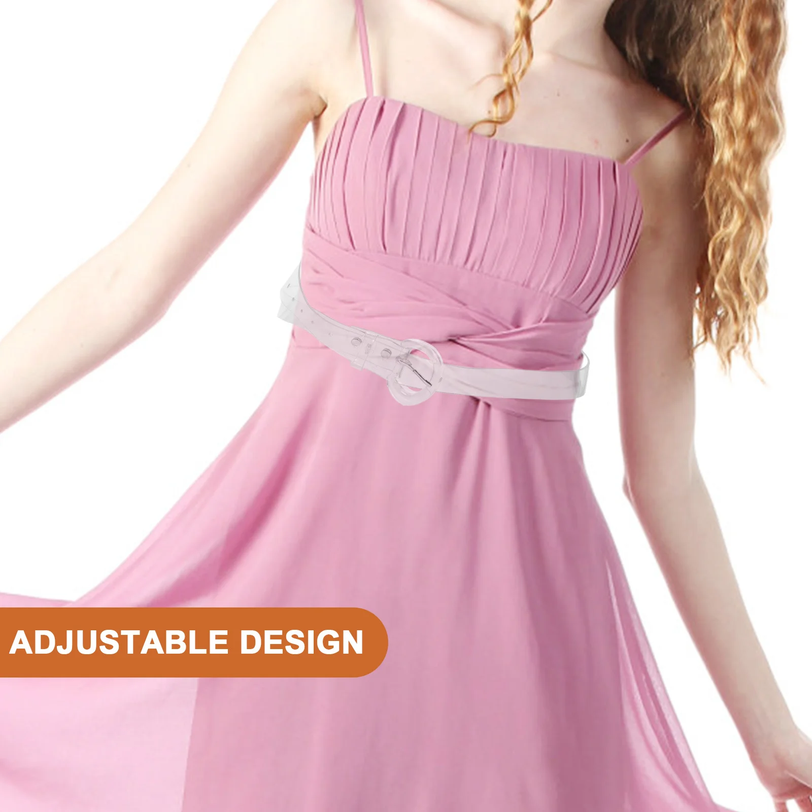 

Elegant Transparent Waist Belt Plastic Quick Release Buckle Fashion Waistband Decorative Dress Accessory for Women Lady