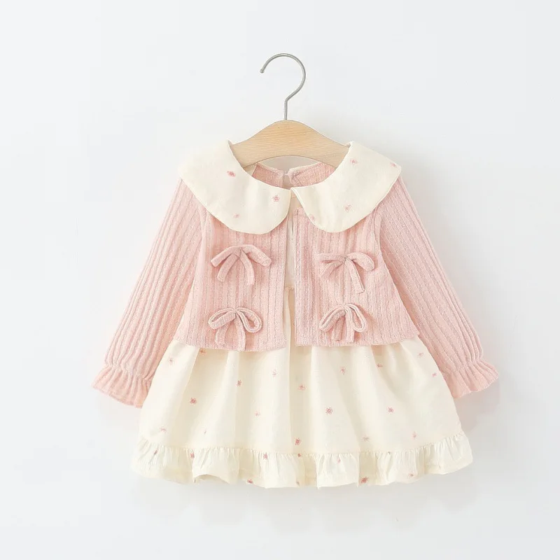 

Children's Clothing Girls' Dresses Spring and Autumn Doll Collars Floral Bows Princess Fashion Dresses