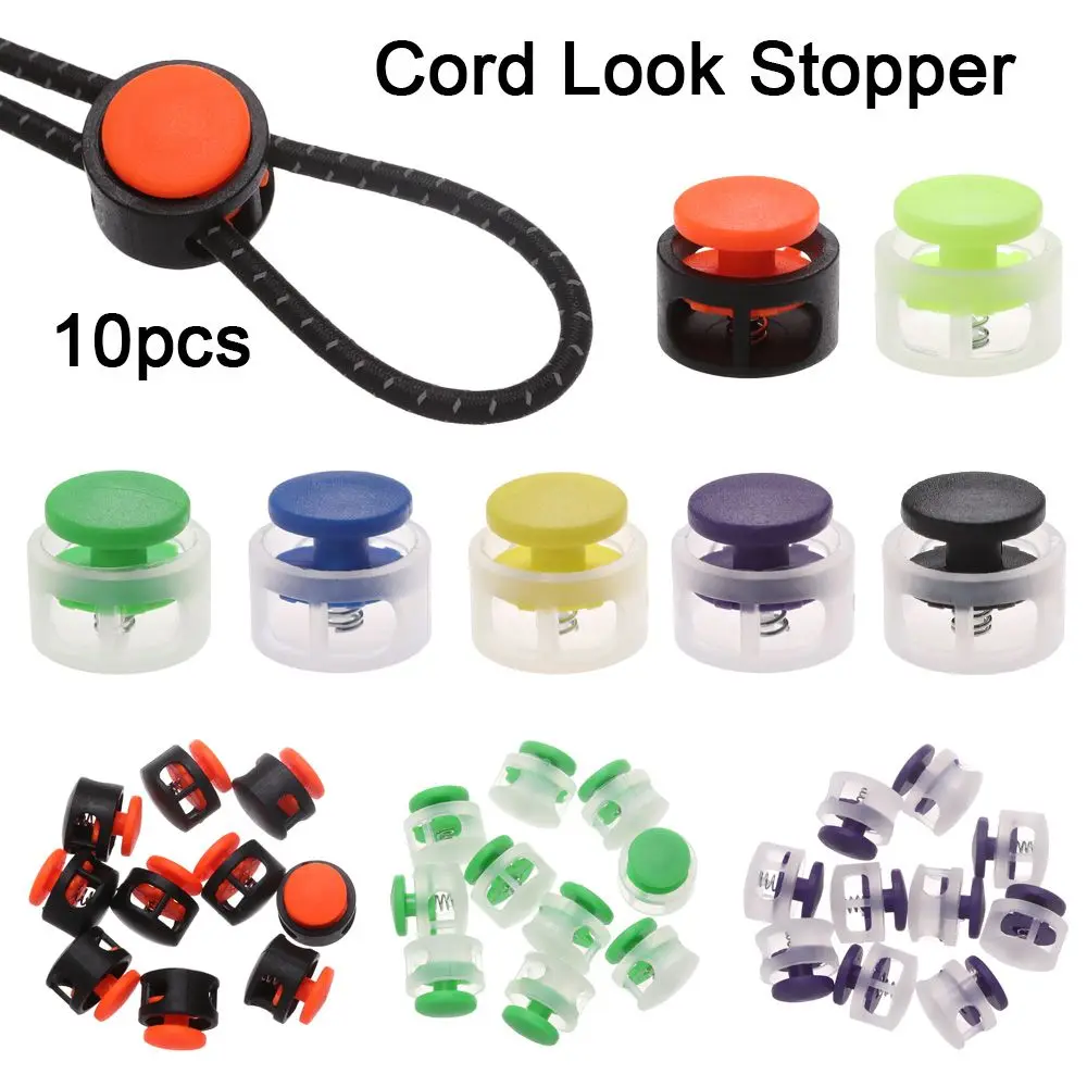 High Quality Multi-colors Sportswear Accessories 7mm Hole Toggle Clip Cord Lock Bean Apparel Shoelace Plastic Stopper