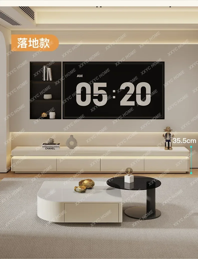 

HFloor-standing TV Cabinet for Living Room, Home Use, Light Luxury, High-end Feel, Cream Style TV Cabinet