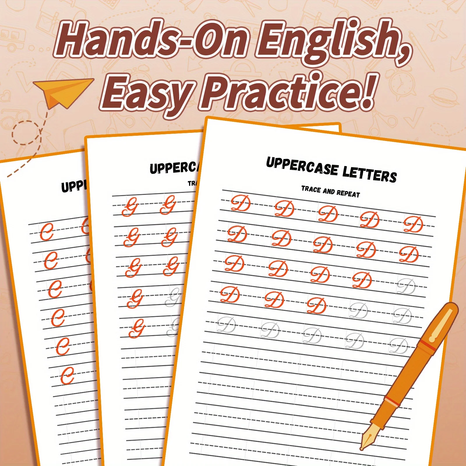 Uppercase Alphabet Tracing Workbook for Kids, Practice Writing Capital Letters A to Z with Guided Tracing