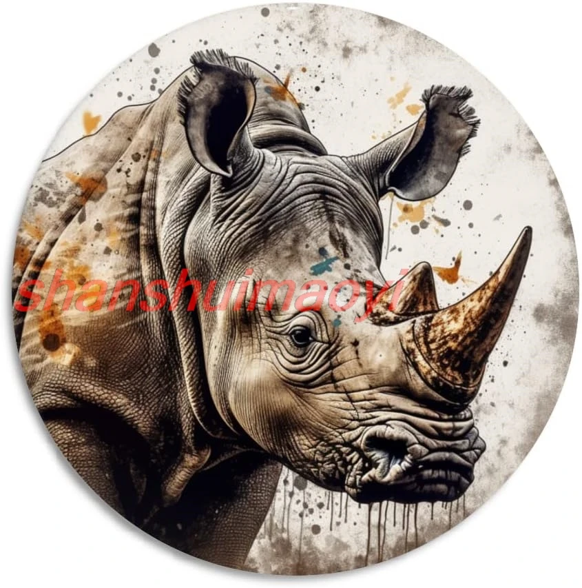 shan und Sign Rhino Tin Metal Sign Novelty Garage Bar Kitchen Rule Humorous Wall Decor Vintage Home Family Friend Birthda 1pc