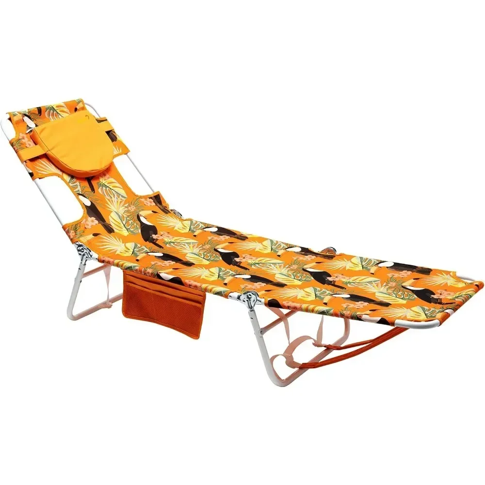 

Lounge Beach Chair for Adults with Face Hole, Backpack Reclining Beach Chairs Lay Flat, Sun Face Down Tanning Chair