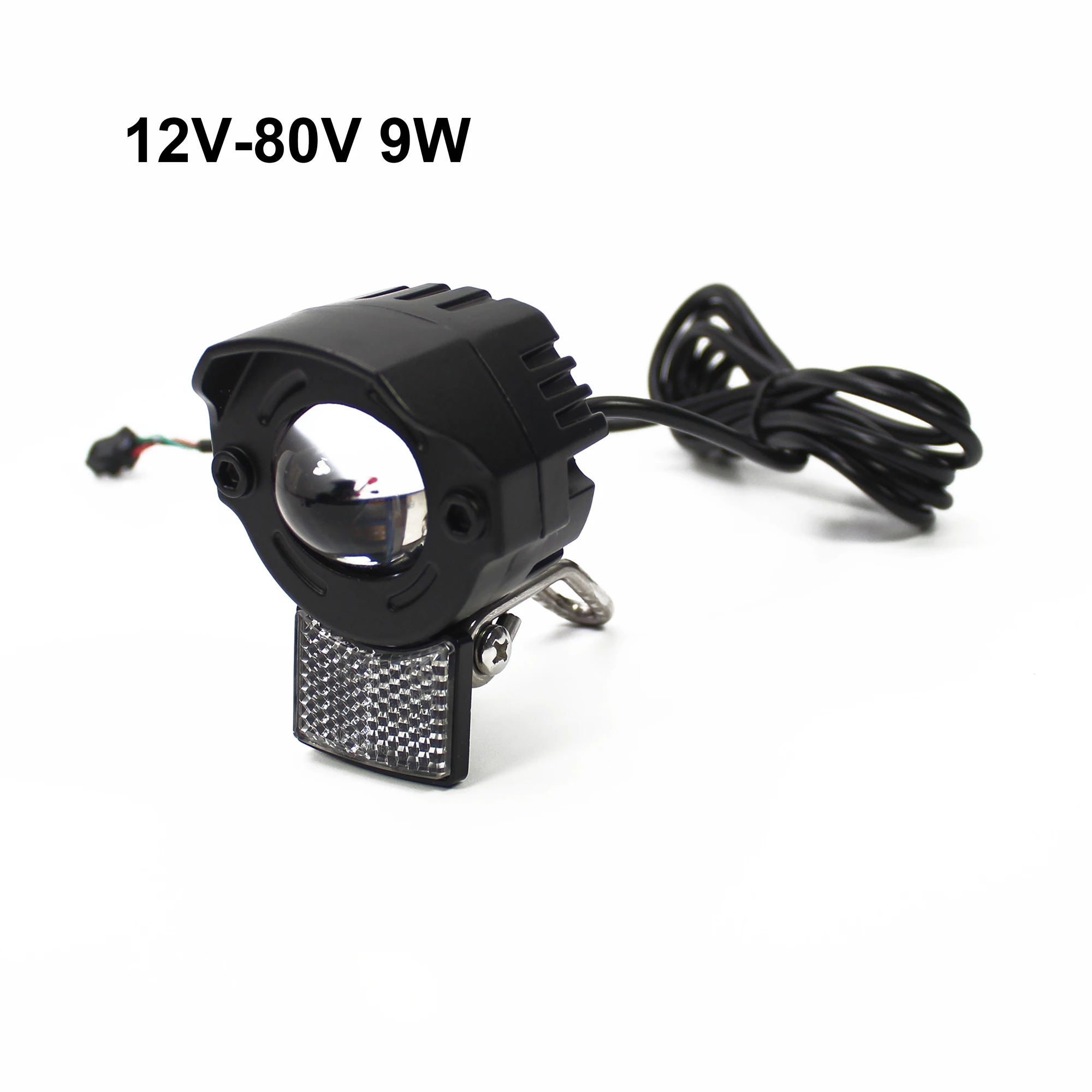 EBKE Farol de alumínio para bicicleta elétrica, interruptor à prova d\'água com buzina 12V 24V 36V 48V 52V 60V 72V 6W LED de alta potência perto da