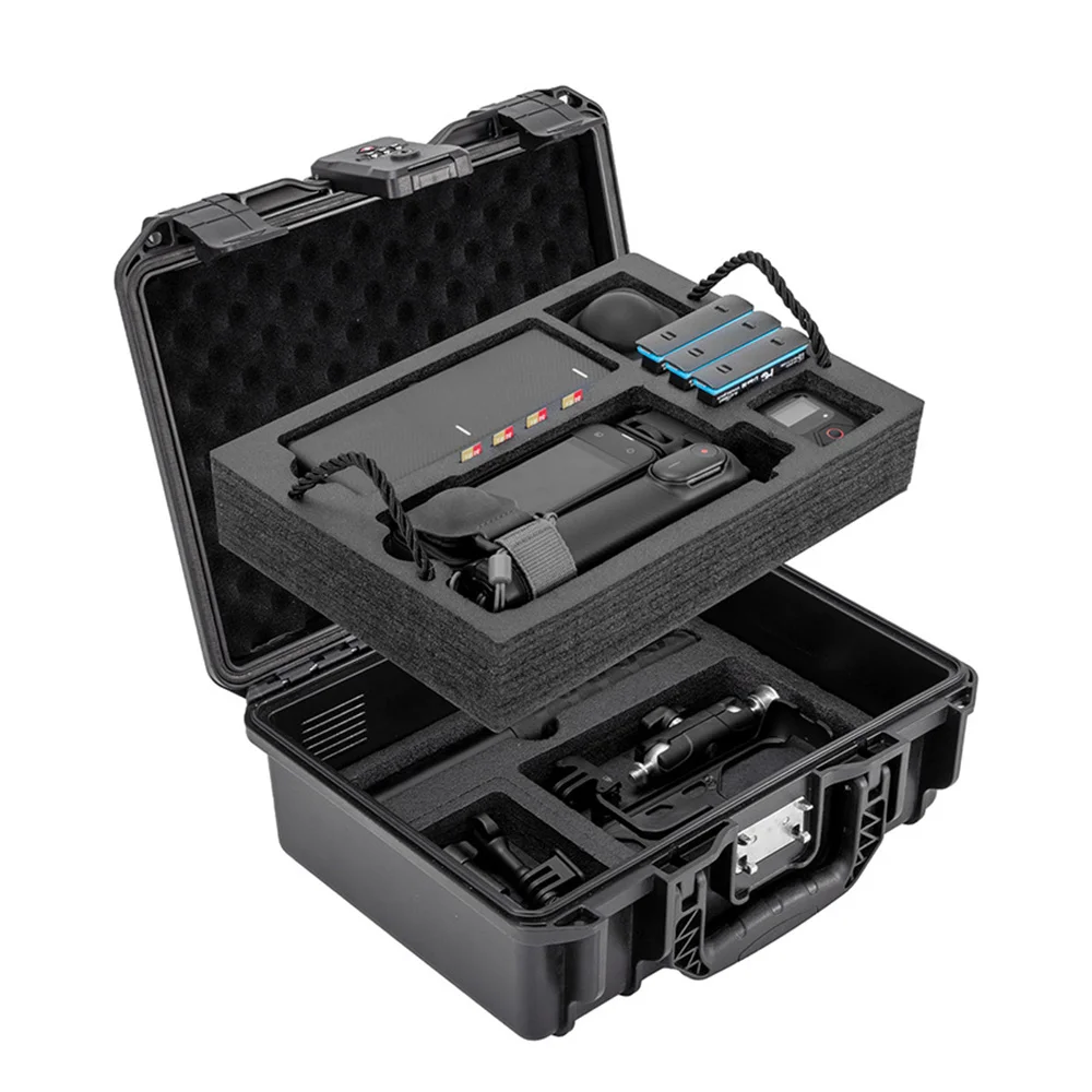 For Insta360 X5 X4 Waterproof Box with Lock Fits Selfie Stick and Accessories Waterproof Storage Case