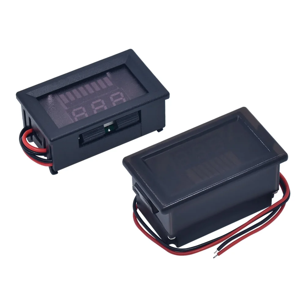 Car Battery Charge Level Indicator 12V 24V 36V 48V 60V 72V Lithium Battery Capacity Meter Tester Display LED Tester Voltmeter