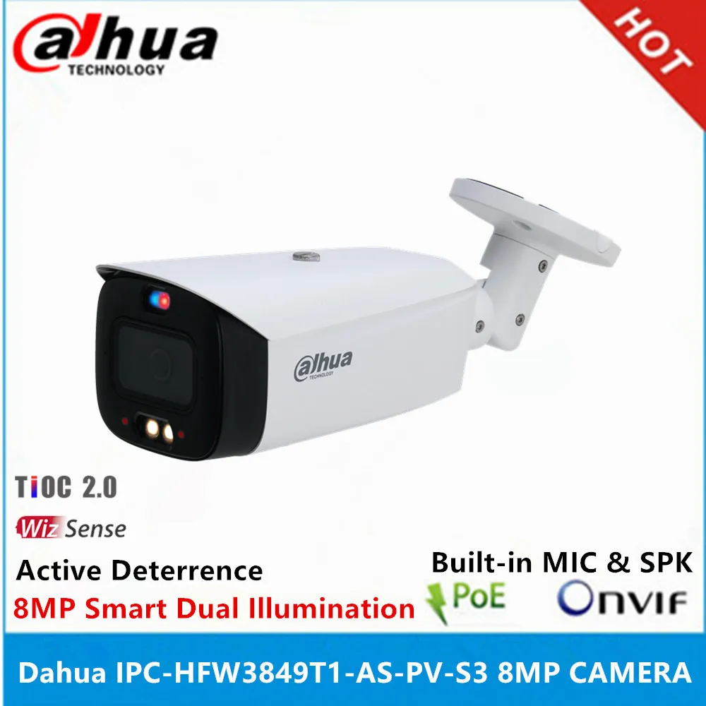 Top IPC-HFW3849T1-AS-PV Full-Color & IPC-HFW3849T1-AS-PV-S3 8MP Smart Dual Illumination Active Deterrence WizSense IP Camera