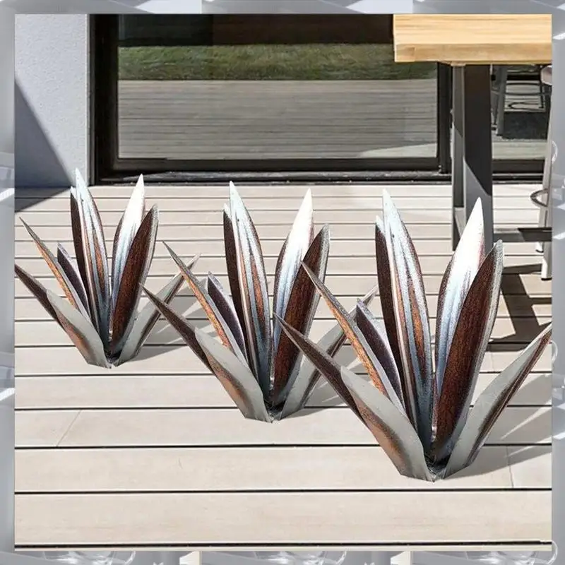

1 PCS DIY Metal Agave Plant Rustic Hand Painted Metal Agave Garden Yard Art Decoration 27CM