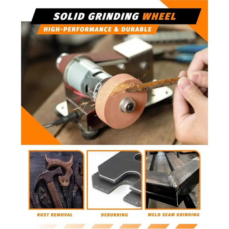 ABFU-US Plug Mini Belt Sander, Electric For Woodworking Small Sander Knife Making Supplies, For Metal Working DIY