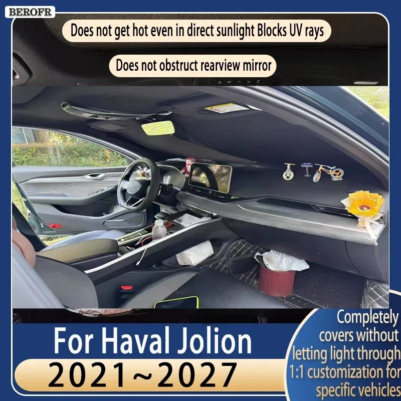 Steering wheel Car Sun Visor For Haval Jolion 2021~2027 Summer Cooling Auto Accessories Front Windshield Sunshade Heat Insulati