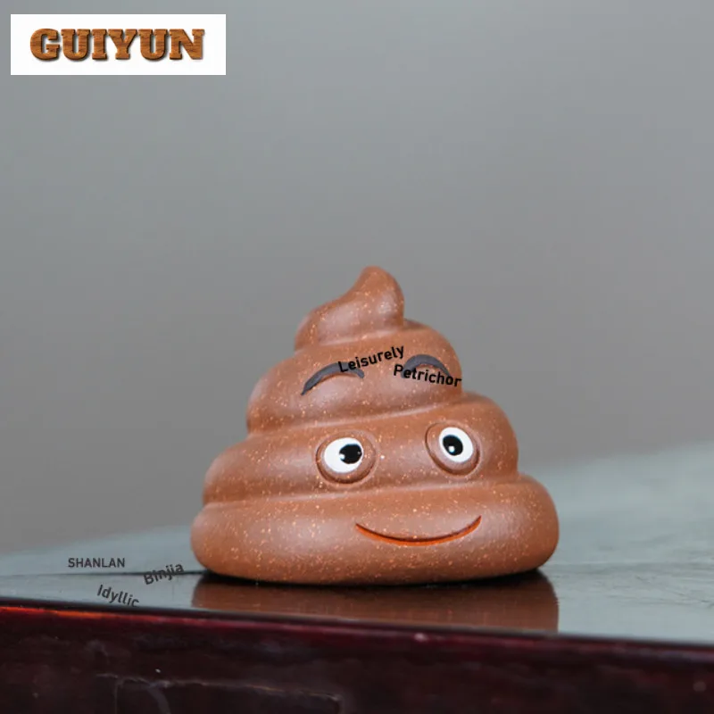 

Yixing Purple Clay Funny Poop-shaped Tea Pet Retro Tea Games Tea Figurine Play Toys Tea Statue Ornaments Teaset Collection
