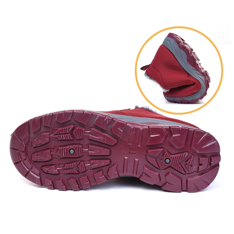 Women Fleece Lined Snow Boots Winter Warm Waterproof Slip On Ankle Boots Thermal Outdoor Short Boots image 5