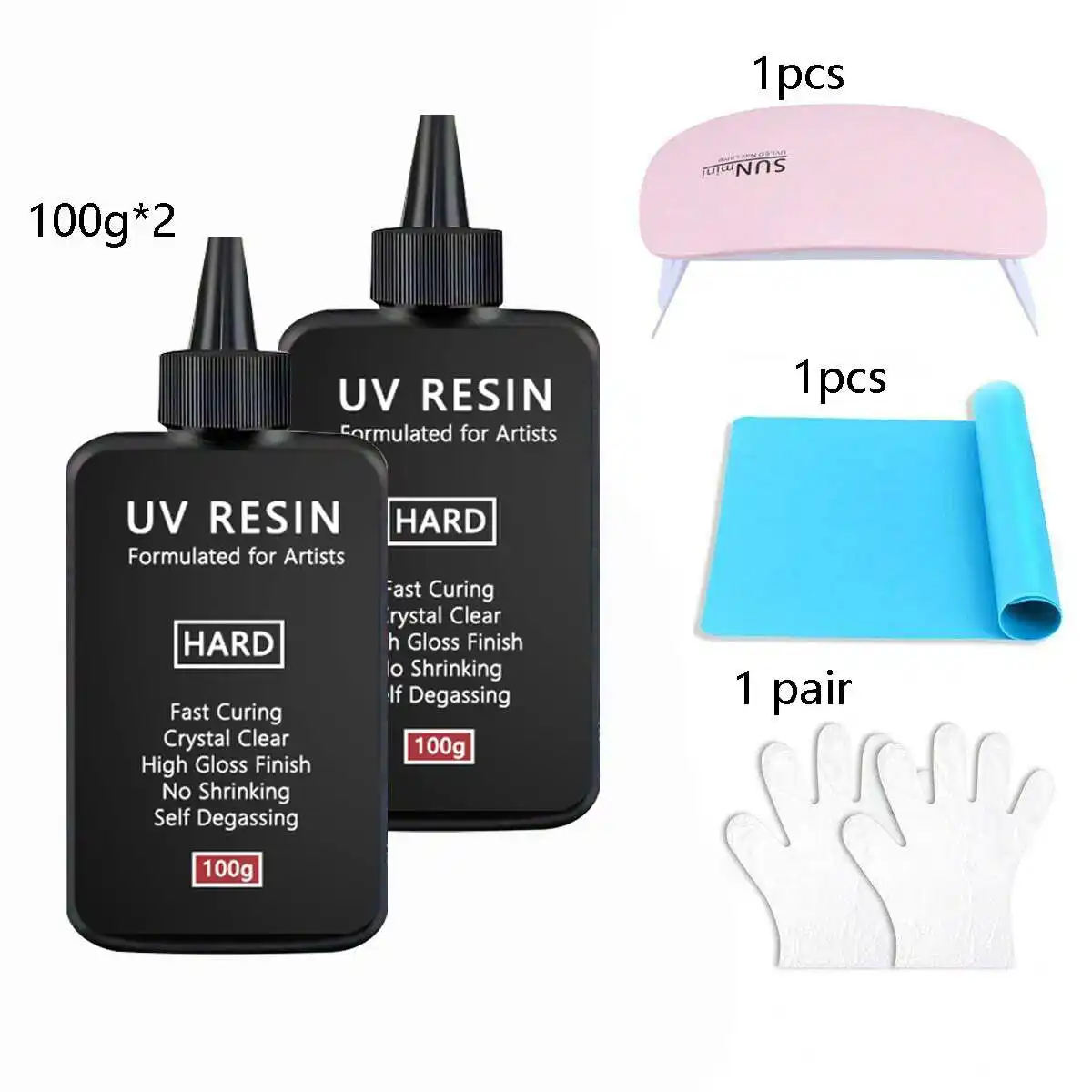Kristalheldere harde UV-hars Verbeterde formule Ultraviolet snel uithardende hars voor het maken van sieraden, harde transparante zonne-uithardende hars
