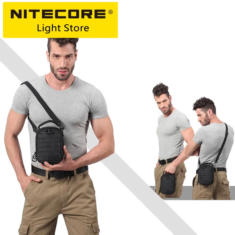 Imagem -06 - Nitecore Bolsa de Bolso para Homens e Mulheres Bolsa de Sling Preto Bolsa Tática Sistema de Molle Crossbody Cintura s Nylon Nup10 Nup20 1000d