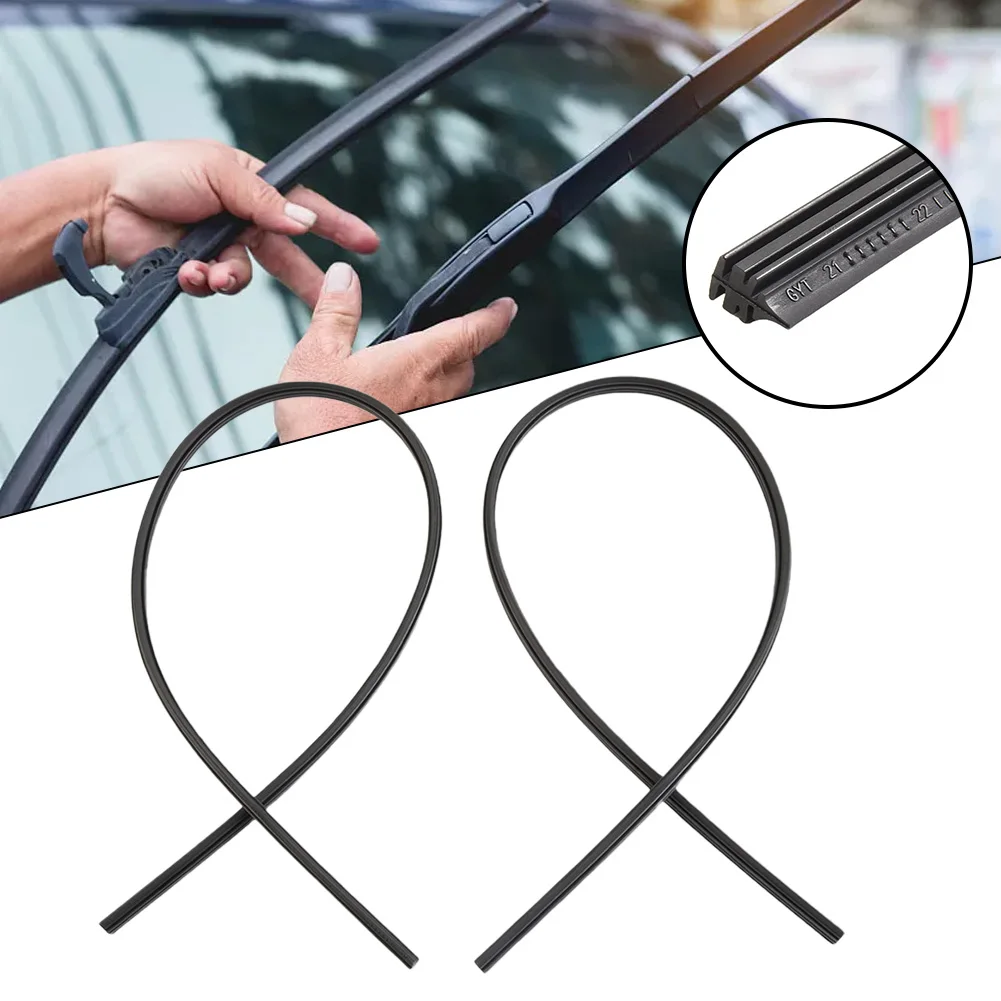 Parts Wiper Blade Accessories Black Car 2pcs Fittings Frameless Refill Replacement Silicone Truck Vans Windshield