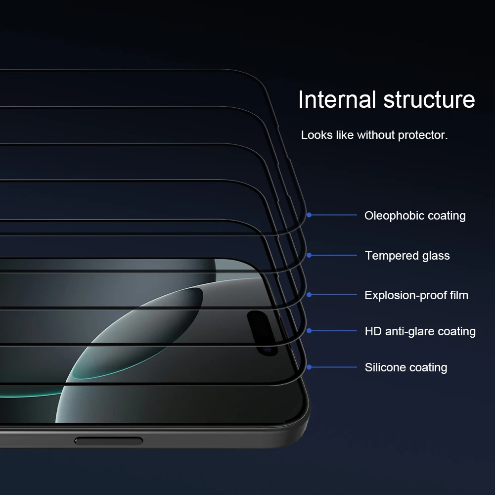 Nillkin dla iPhone 16 Pro Max/16 Pro 3D CP + MAX Pełne pokrycie szklanej folii hartowanej folii ochronnej na telefon komórkowy dla iPhone 16 Plus — zdjęcie produktu 4