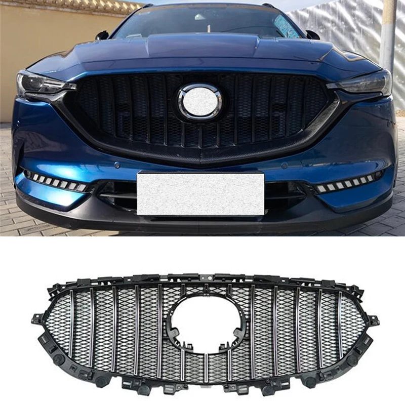 FOR ABS Front Bumper Grill Mazda CX-5 CX-8 Separator Refit Decorative Cover Accessories Racing Grills Body Kit 2017-2021 Year