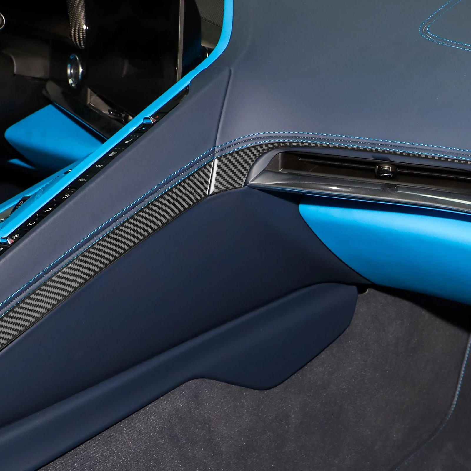 

Для Chevrolet Corvette C8 Z51 Z06, автомобильные аксессуары, углеродное волокно, второй пилот, приборная панель, вентиляционное отверстие, накладка, декоративная наклейка